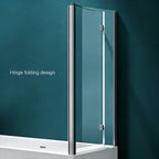 48 in. W x 56 in. H  Bi-Fold Semi-Frameless Tub Door in Alloy Aluminum with 1/4 in.Tempered Clear Glass