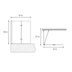 48 in. W x 56 in. H  Bi-Fold Semi-Frameless Tub Door in Alloy Aluminum with 1/4 in.Tempered Clear Glass