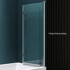 48 in. W x 56 in. H  Bi-Fold Semi-Frameless Tub Door in Alloy Aluminum with 1/4 in.Tempered Clear Glass