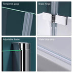 48 in. W x 56 in. H  Bi-Fold Semi-Frameless Tub Door in Alloy Aluminum with 1/4 in.Tempered Clear Glass