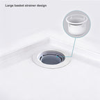Adjustable Shower Drain with Strainer Basket, 12–32-in Extension, Fits 3.5–4-in Drain, ABS, Easy Installation, Anti-Clog & Odor Resistant