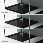 36 in x 36 in Acrylic Alcove Shower Base with Corner Drain, High-Gloss White, Slip-Resistant, Reinforced 5.5-in Thick Base