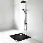 36 in x 36 in Acrylic Alcove Shower Base with Corner Drain, High-Gloss White, Slip-Resistant, Reinforced 5.5-in Thick Base