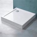 36 in x 36 in Acrylic Alcove Shower Base with Corner Drain, High-Gloss White, Slip-Resistant, Reinforced 5.5-in Thick Base
