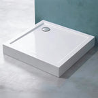 36 in x 36 in Acrylic Alcove Shower Base with Corner Drain, High-Gloss White, Slip-Resistant, Reinforced 5.5-in Thick Base