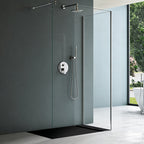 60 in x 32 in Cast Marble Alcove Shower Base with Left/Right Drain, Matte White/Black, Slip-Resistant, No Threshold, Durable One-Piece Design