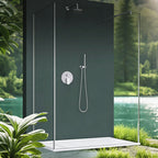 60 in x 32 in Cast Marble Alcove Shower Base with Left/Right Drain, Matte White/Black, Slip-Resistant, No Threshold, Durable One-Piece Design