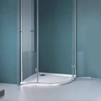 36 in x 36 in Acrylic Fan-Shaped Corner Shower Base with Corner Drain, High-Gloss White, Slip-Resistant, Reinforced Bottom