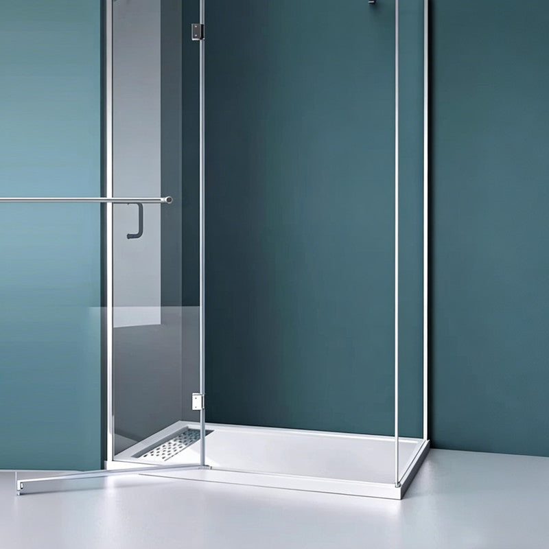 60 in x 32 in Acrylic Alcove Shower Base with Left/Right Drain, High-Gloss White/Black, Slip-Resistant, Reinforced Bottom, Easy Installation