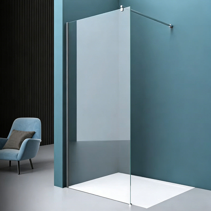 36 in. W x 76 in. H Fixed Semi-Frameless Single Panel Shower Door with 5/16 in. Tempered Clear Glass