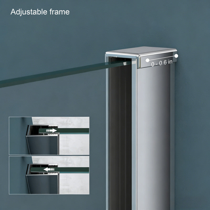 36 in. W x 76 in. H Fixed Semi-Frameless Single Panel Shower Door with 5/16 in. Tempered Clear Glass