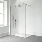 36 in. W x 76 in. H Fixed Semi-Frameless Single Panel Shower Door with 5/16 in. Tempered Clear Glass