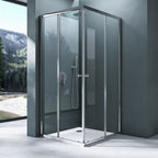 36 in. W x 76 in. H Double Sliding Framed Alcove Shower Doors with 1/4 in. Tempered Clear Glass