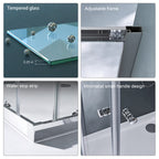 36 in. W x 76 in. H Double Sliding Framed Alcove Shower Doors with 1/4 in. Tempered Clear Glass
