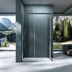36 in. W x 76 in. H Double Sliding Framed Alcove Shower Doors with 1/4 in. Tempered Clear Glass