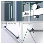 48 in. W x 32 in.D x 76 in. H Sliding Frameless Shower Enclosure Door with 5/16 in. Tempered Clear Glass