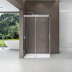 48 in. W x 32 in.D x 76 in. H Sliding Frameless Shower Enclosure Door with 5/16 in. Tempered Clear Glass