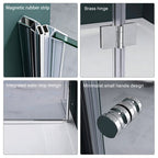 36 in. W x 76 in. H Bi-Fold Semi-Frameless Alcove Shower Door with 1/4 in. Tempered Clear Glass