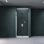 36 in. W x 76 in. H Bi-Fold Semi-Frameless Alcove Shower Door with 1/4 in. Tempered Clear Glass