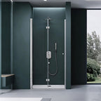 36 in. W x 76 in. H Bi-Fold Semi-Frameless Alcove Shower Door with 1/4 in. Tempered Clear Glass